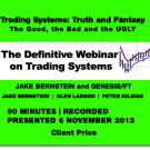 Trading System Webinar -  Jake Bernstein and Genesis/FT - Client Price